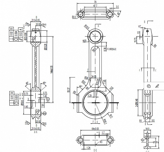 Кованые шатуны OCR racing VW, AUDI EA888 I-beam 144/23